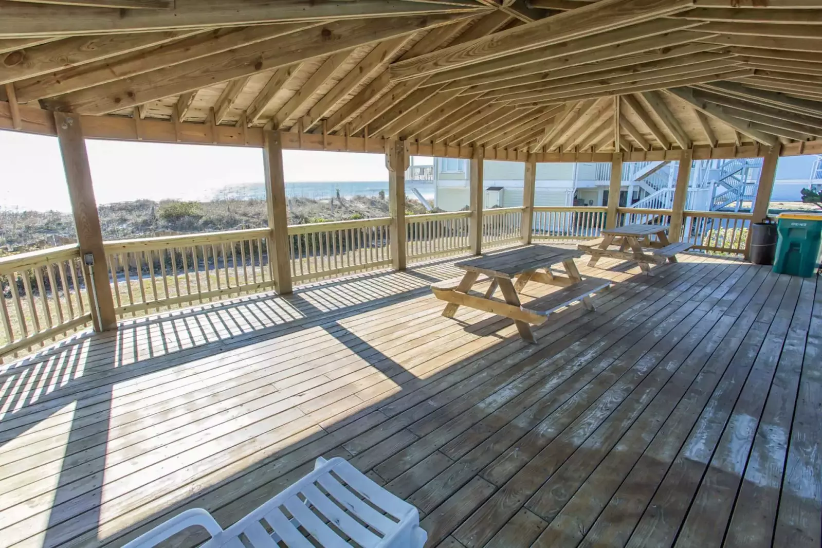 Just off one of the outdoor pool areas, there is plenty of room for a picnic in this spacious gazebo overlooking the ocean