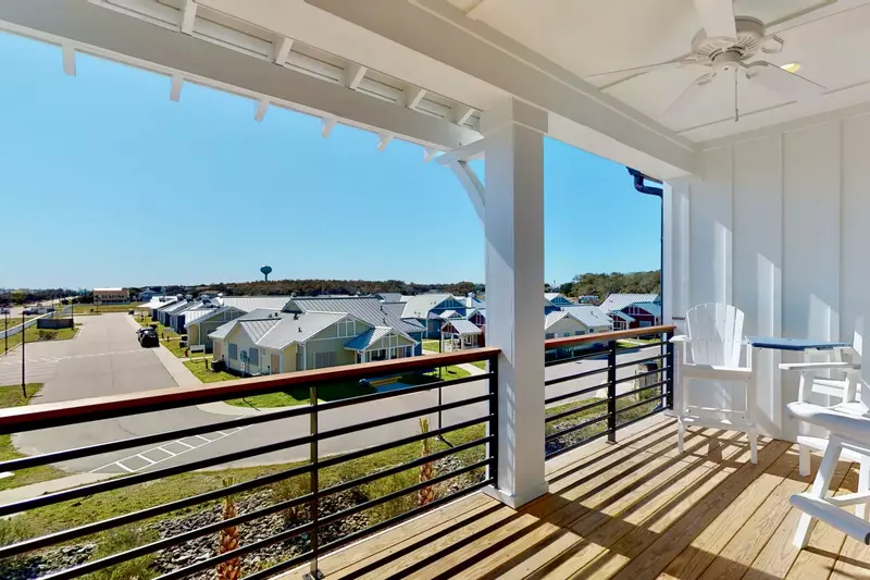 Enjoy sipping on an adult beverage on the deck that overlooks Fort Fisher