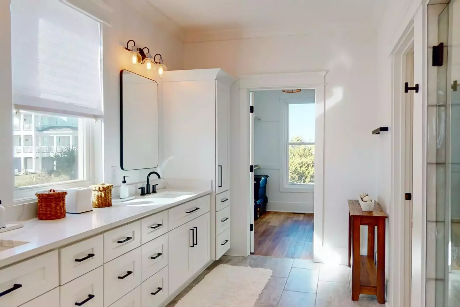 The large main suite with a 2 sink vanity and plenty of storage