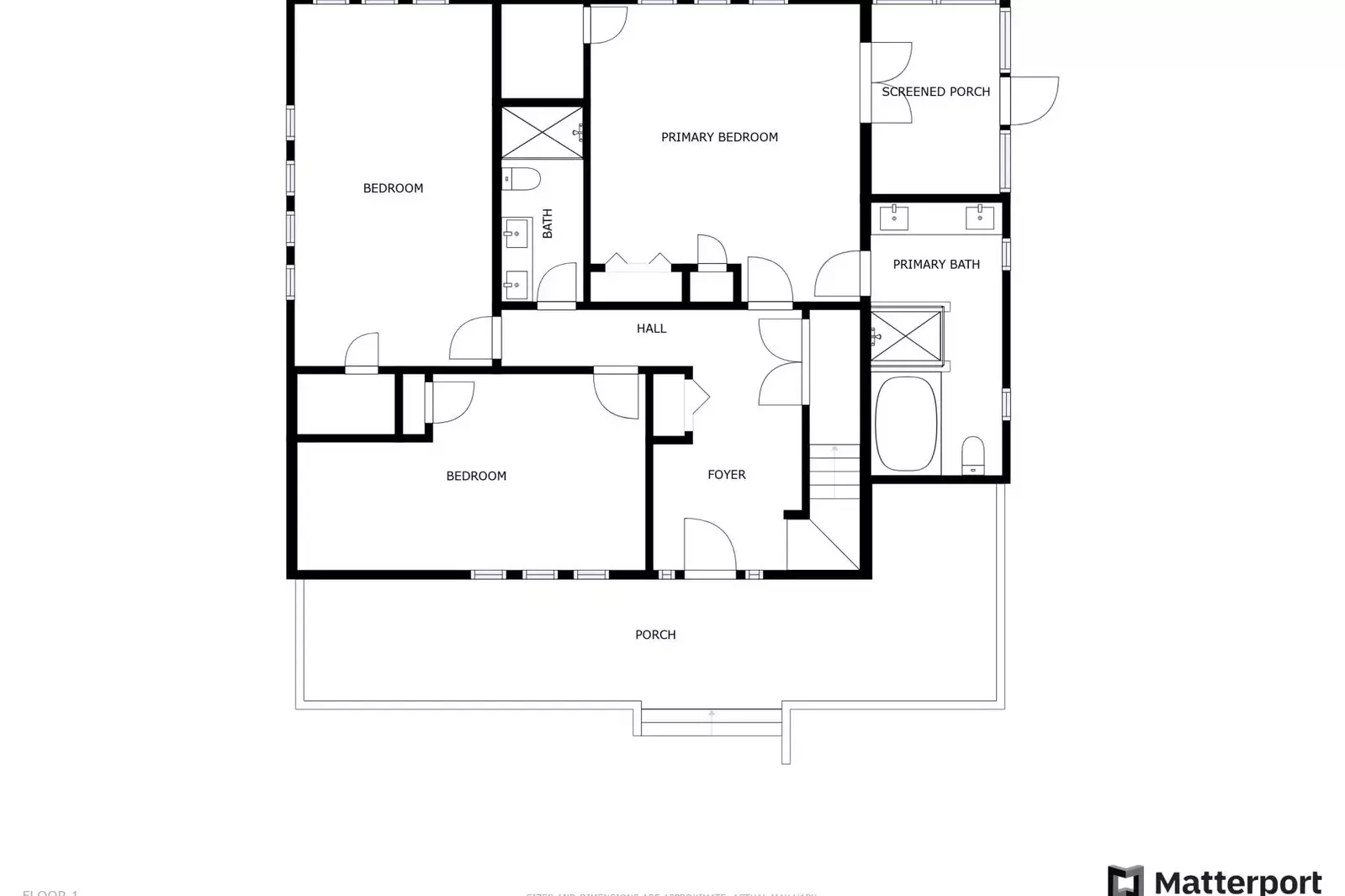 1st floor, 3 bedrooms, 2 baths