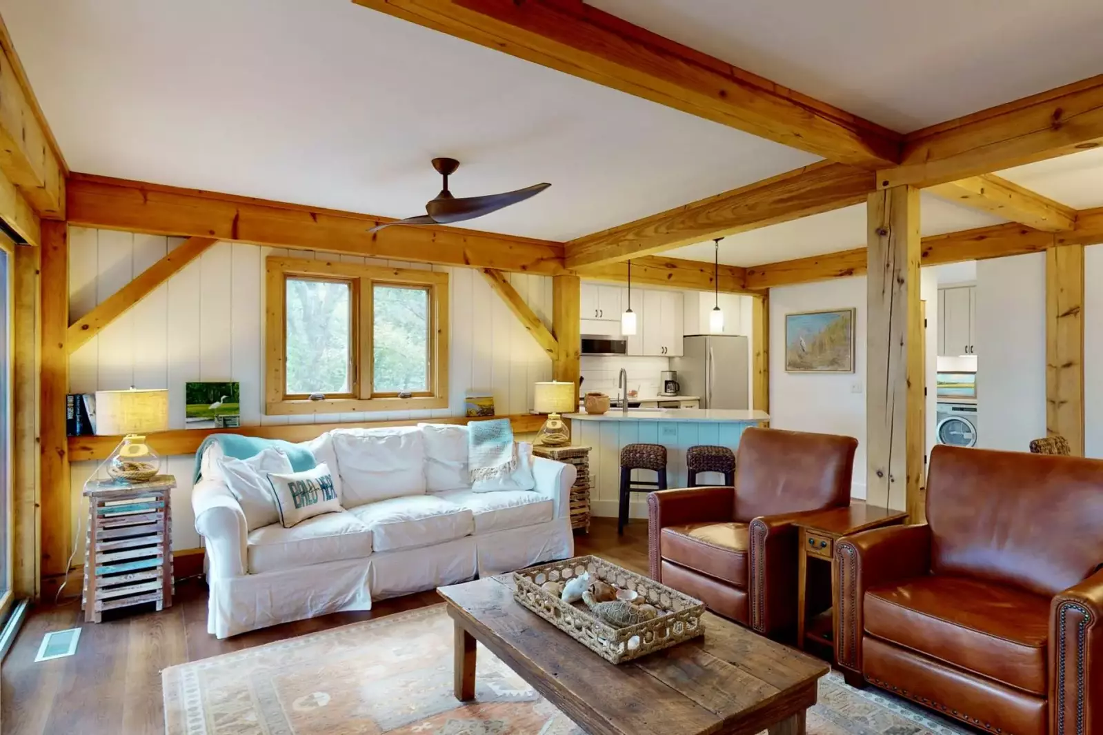 There is plenty of comfortable seating in the main living space including 2 leather recliners