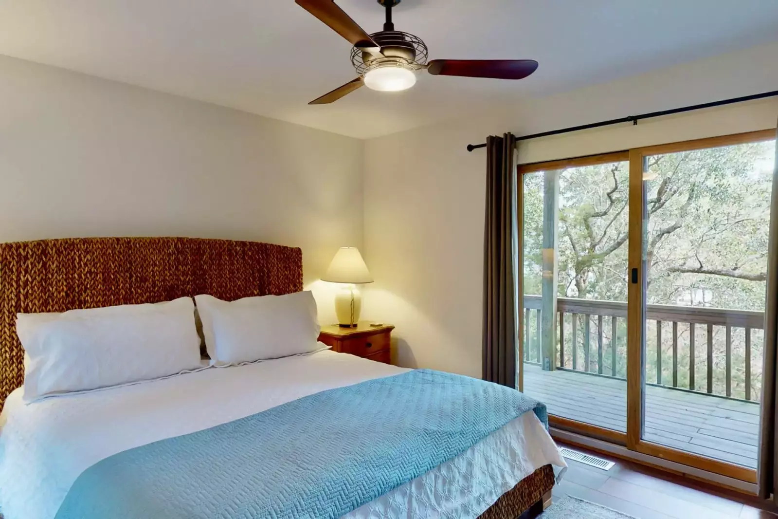 The owner suite has awesome views of the marsh and a deck for better viewing