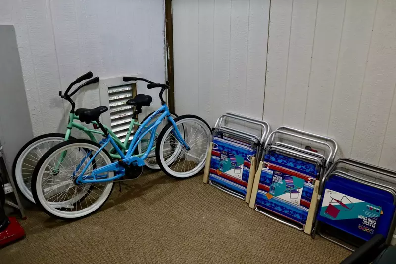 Beach bikes and beach chairs