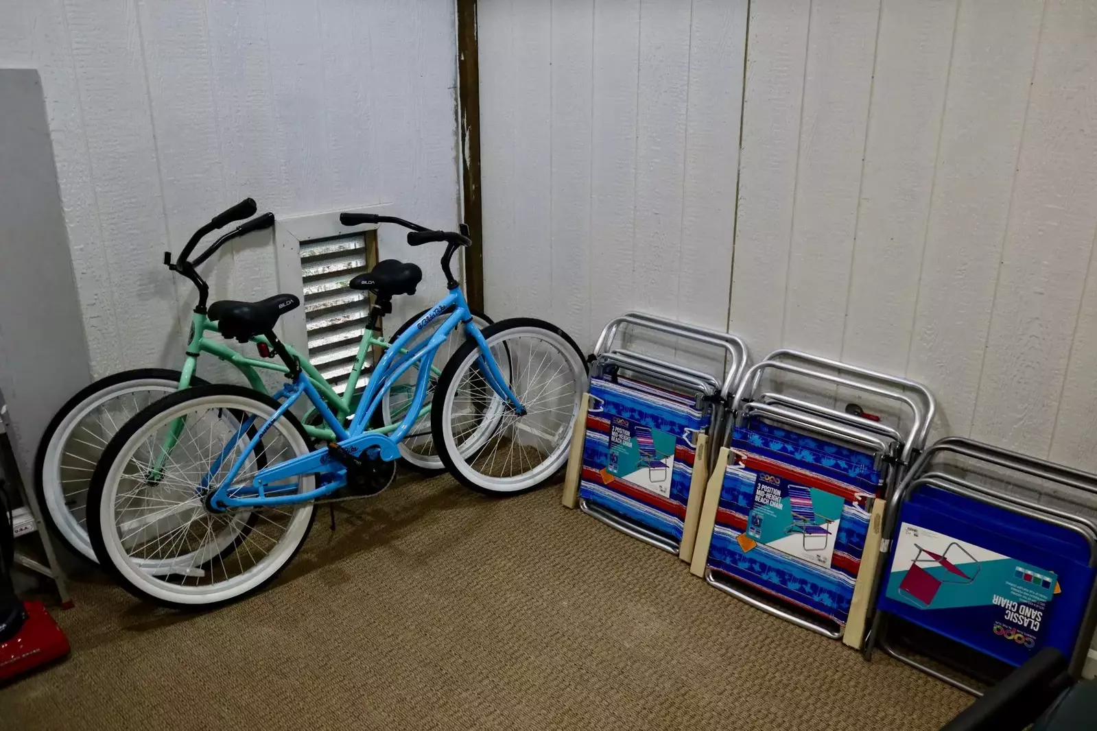 Beach bikes and beach chairs