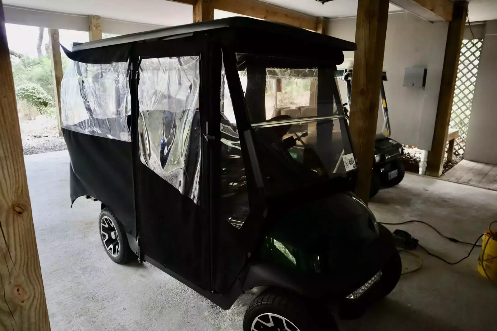 One of the carts has full enclosures for your convenience