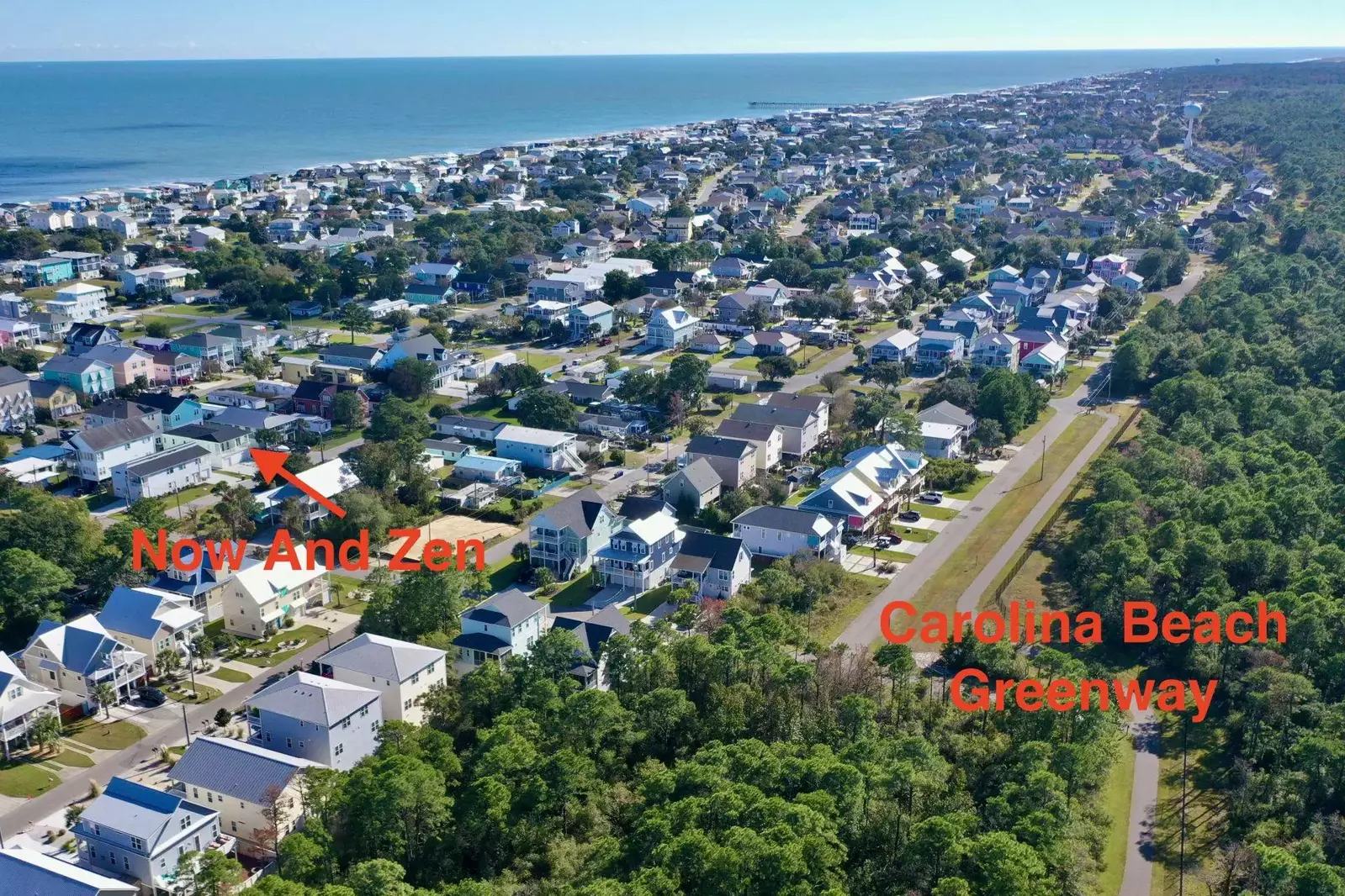 Carolina Beach Greenway is close by to Now and Zen