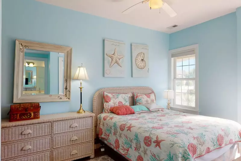 Bottom floor owner suite, queen bed with its own full bathroom