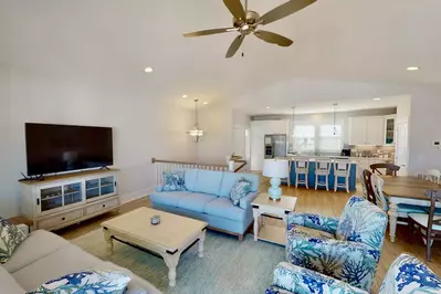 Enjoy the large screen TV in the main living room and stream your favorite shows