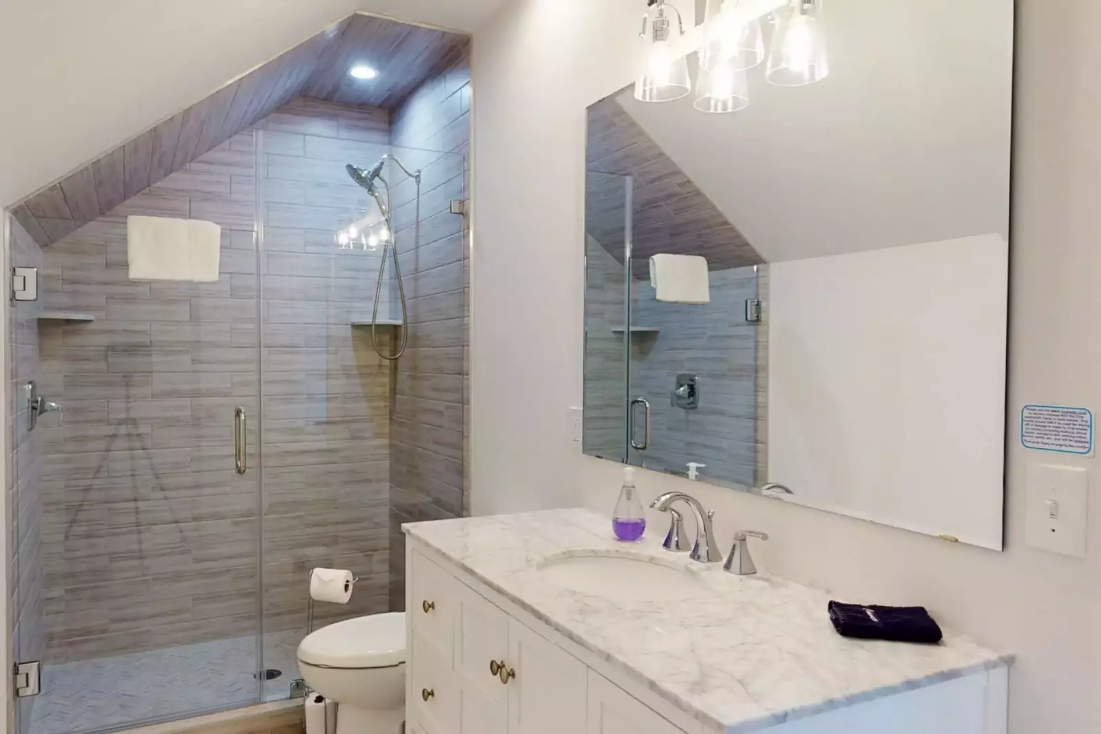 2nd floor king suite bathroom, with a beautiful walk-in shower