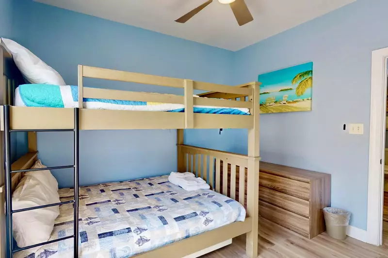 Bunk Room with full sized bunk beds and a twin trundle underneath