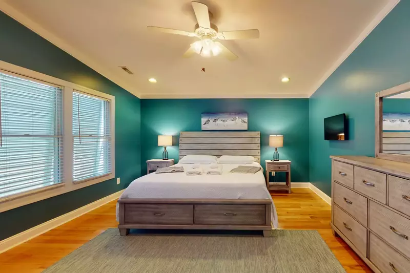 The spacious master features a king bed, large closet and an ensuite