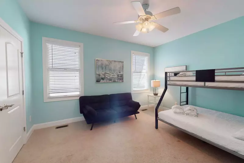 The bunk room with twin over full is great for the kids!