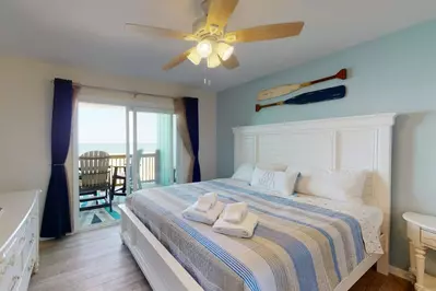 Master features a king size bed