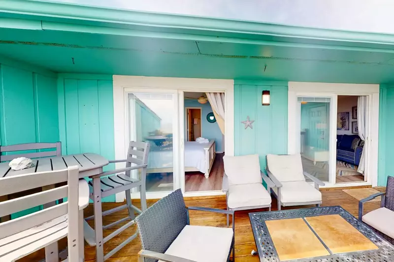 There is plenty of seating on the large deck