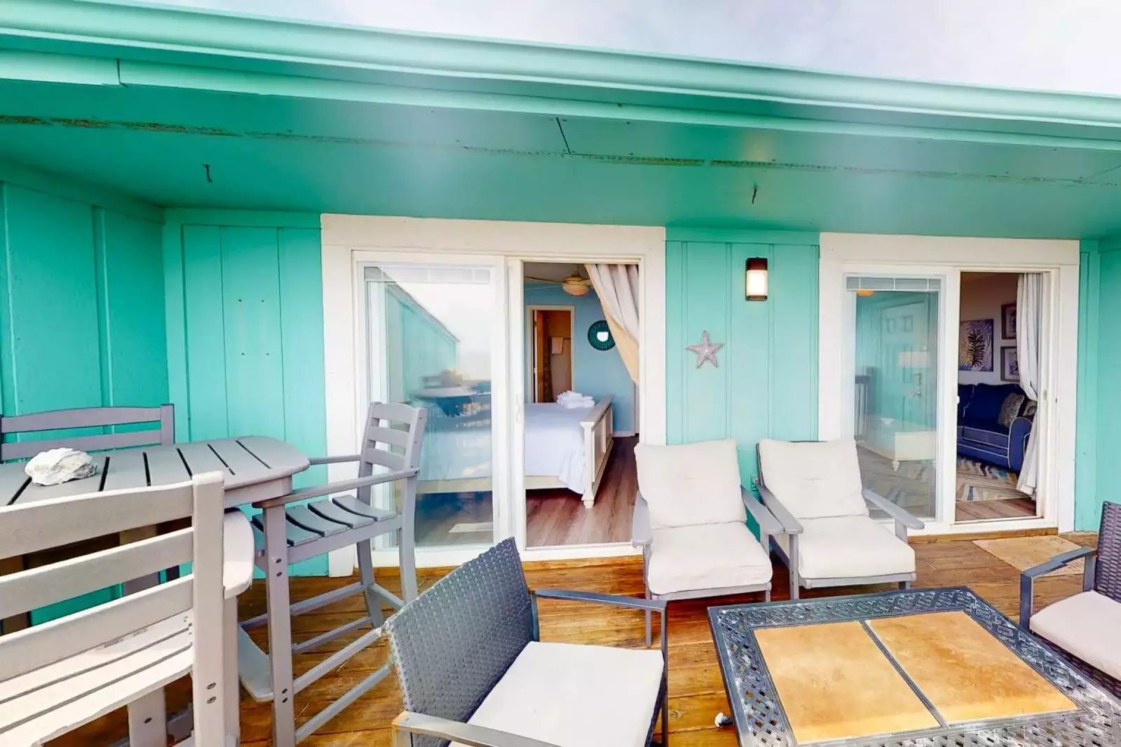 There is plenty of seating on the large deck