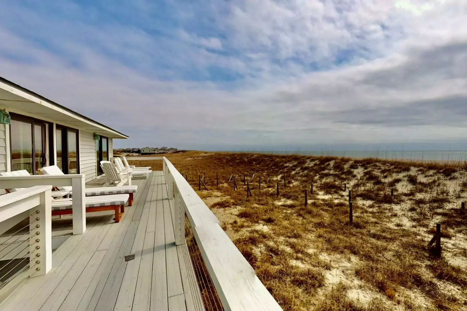 Outdoor deck seating with a view