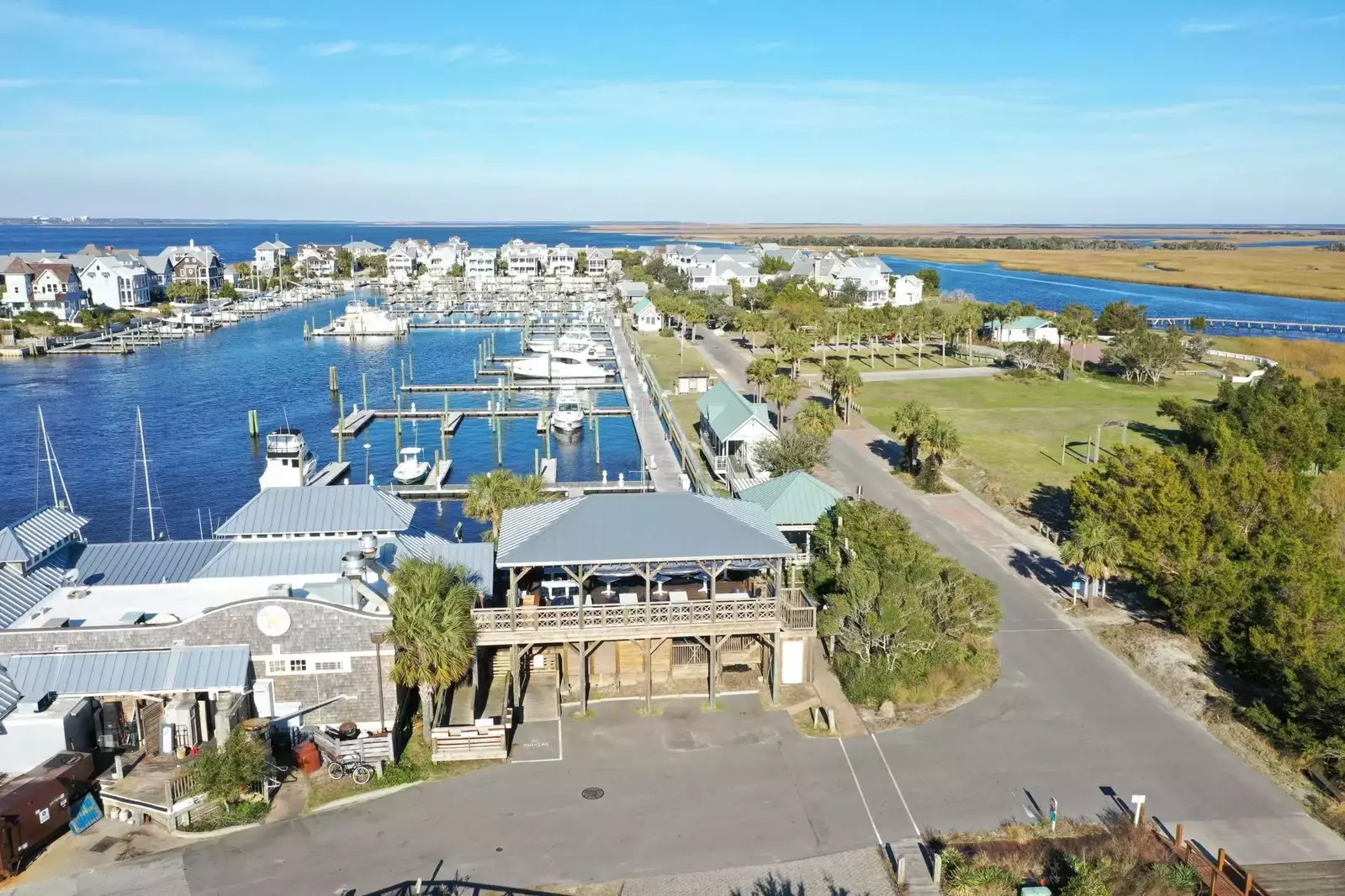 Take a short drive and stop by the restaurants around the marina and enjoy a beverage overlooking the water.