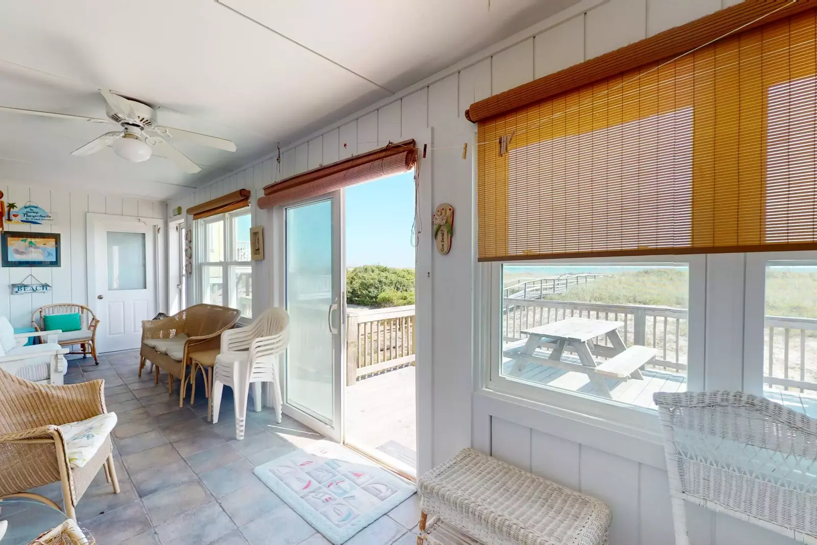 Relax inside or out and listen to the sounds of the ocean