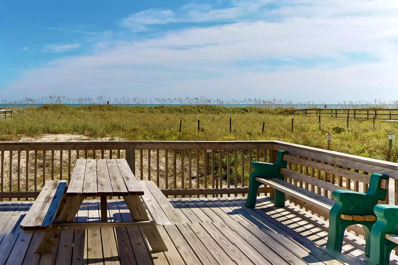 Private deck with plenty of seating