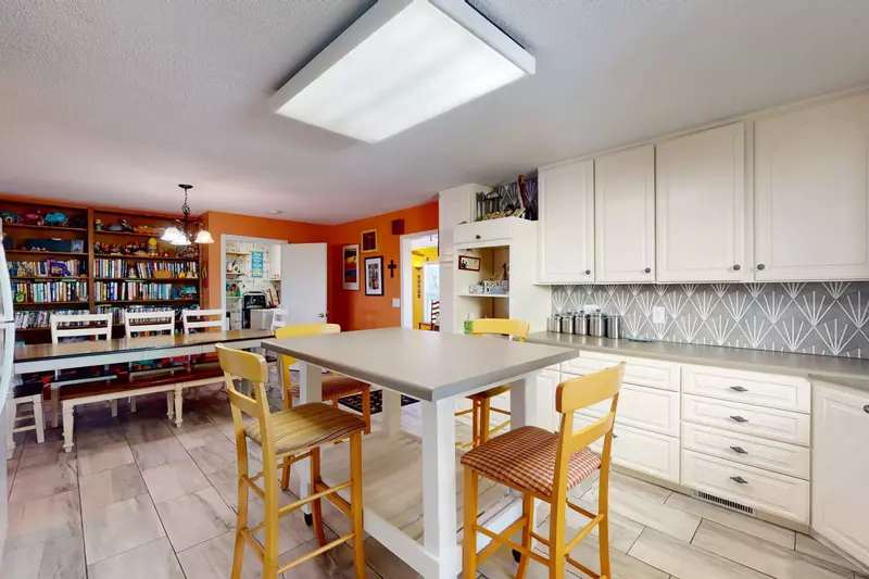 You pick - eat at the island or the nearby dining table