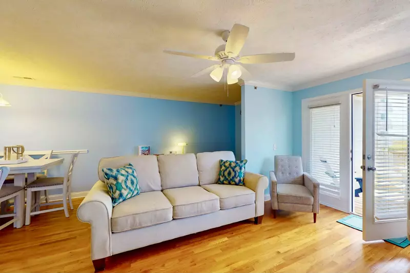 Deck access is directly off the living room area