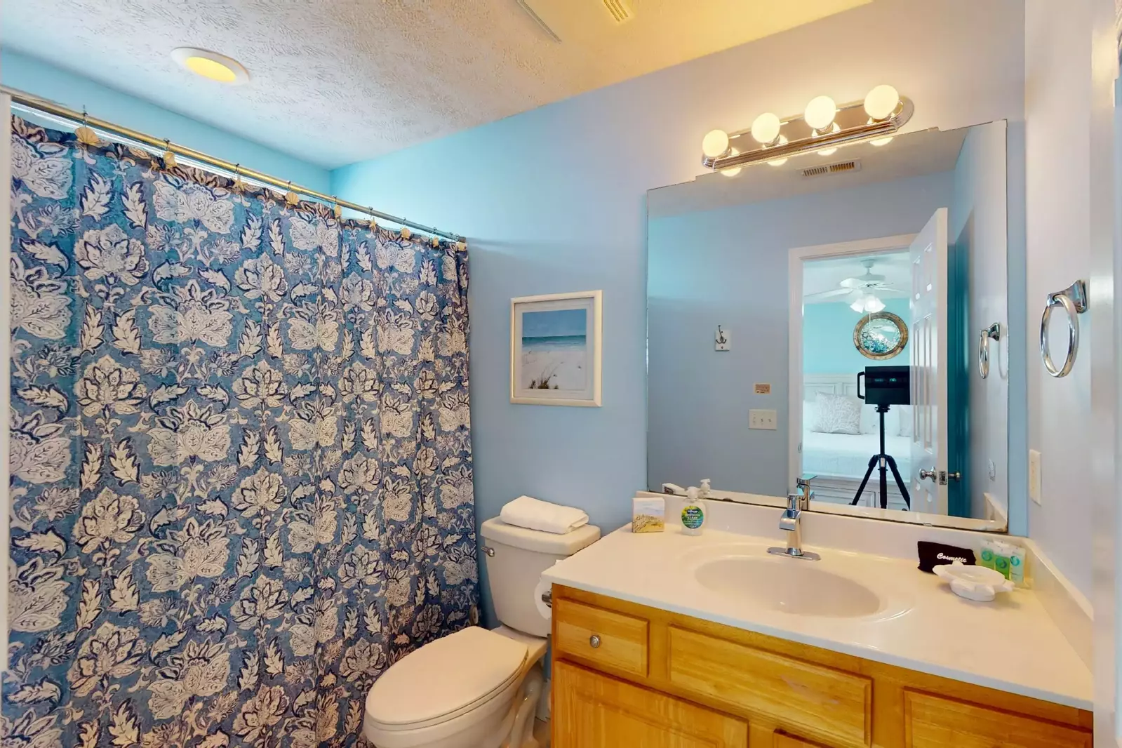 The owner suite bathroom features an extra large tub/shower combo
