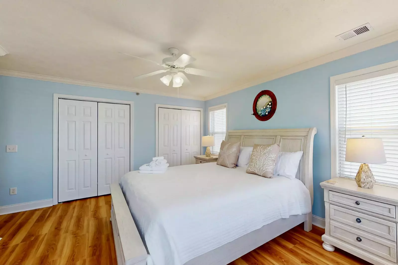 The master has double closets and an en-suite full bathroom