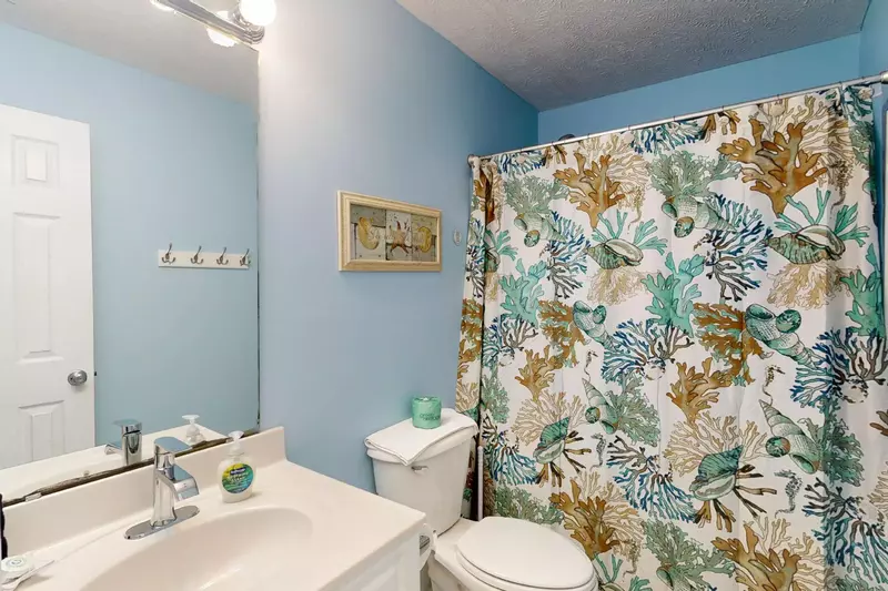 The hall bathroom has a tub/shower combo