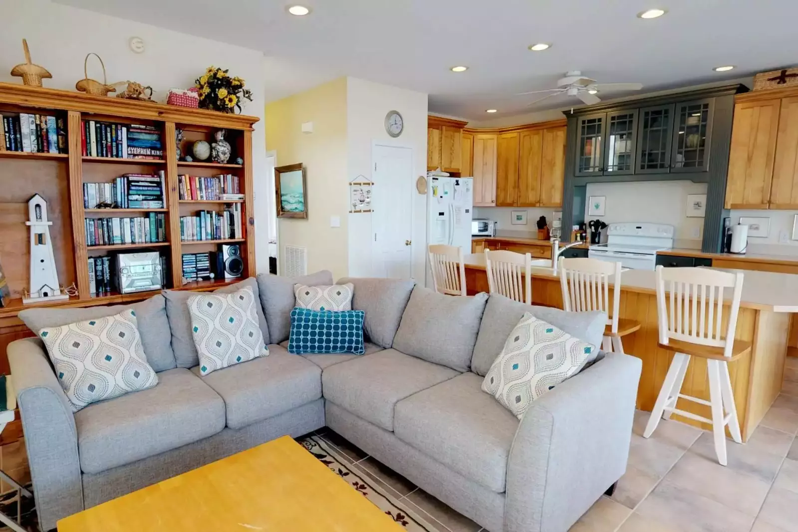 There is enough area to lounge in the evening for movie time.