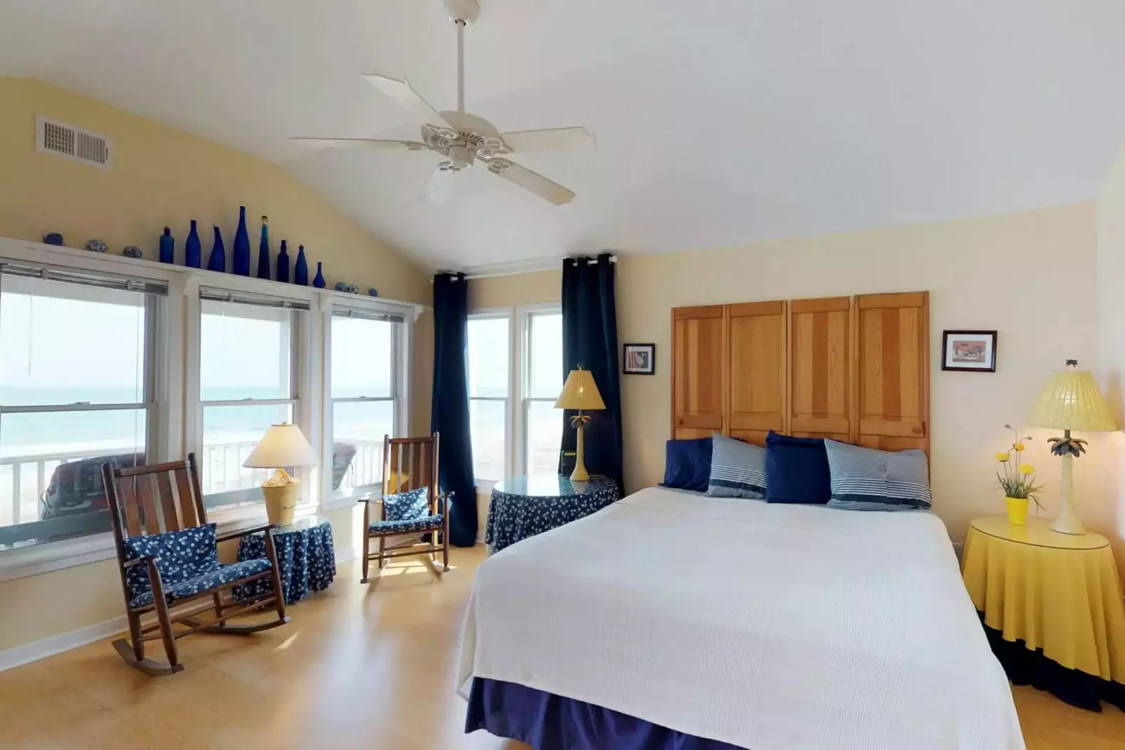 spacious owners suite with king bed