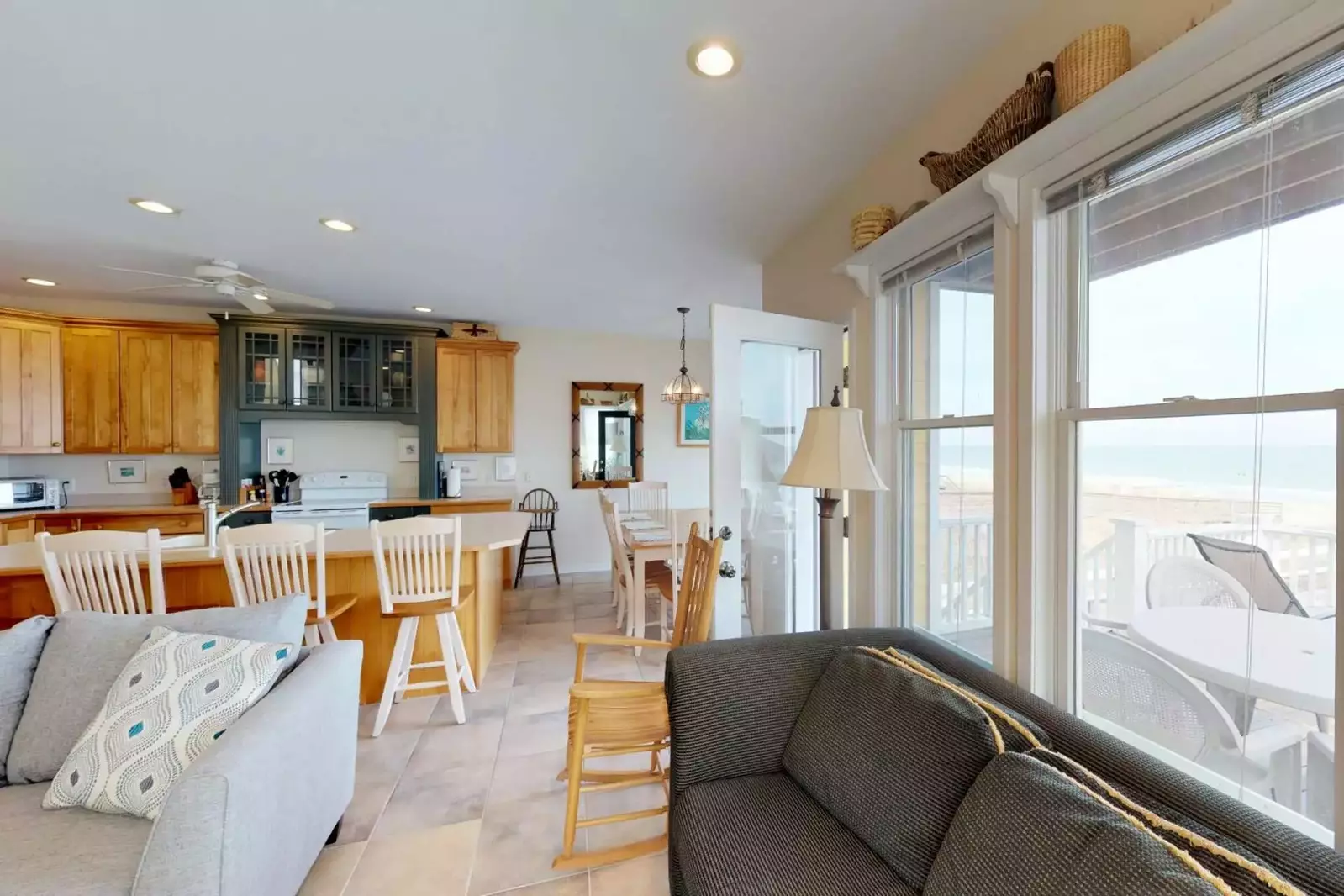 View of kitchen from living area