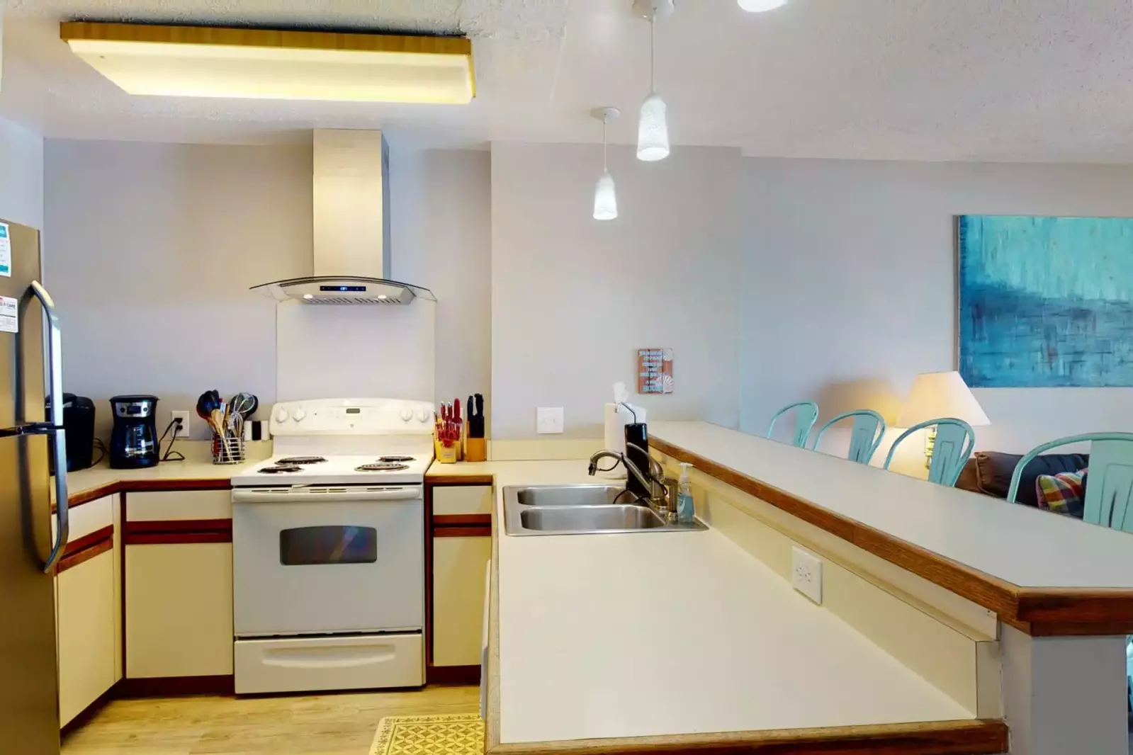 The kitchen is stocked with everything you need to make a great meal