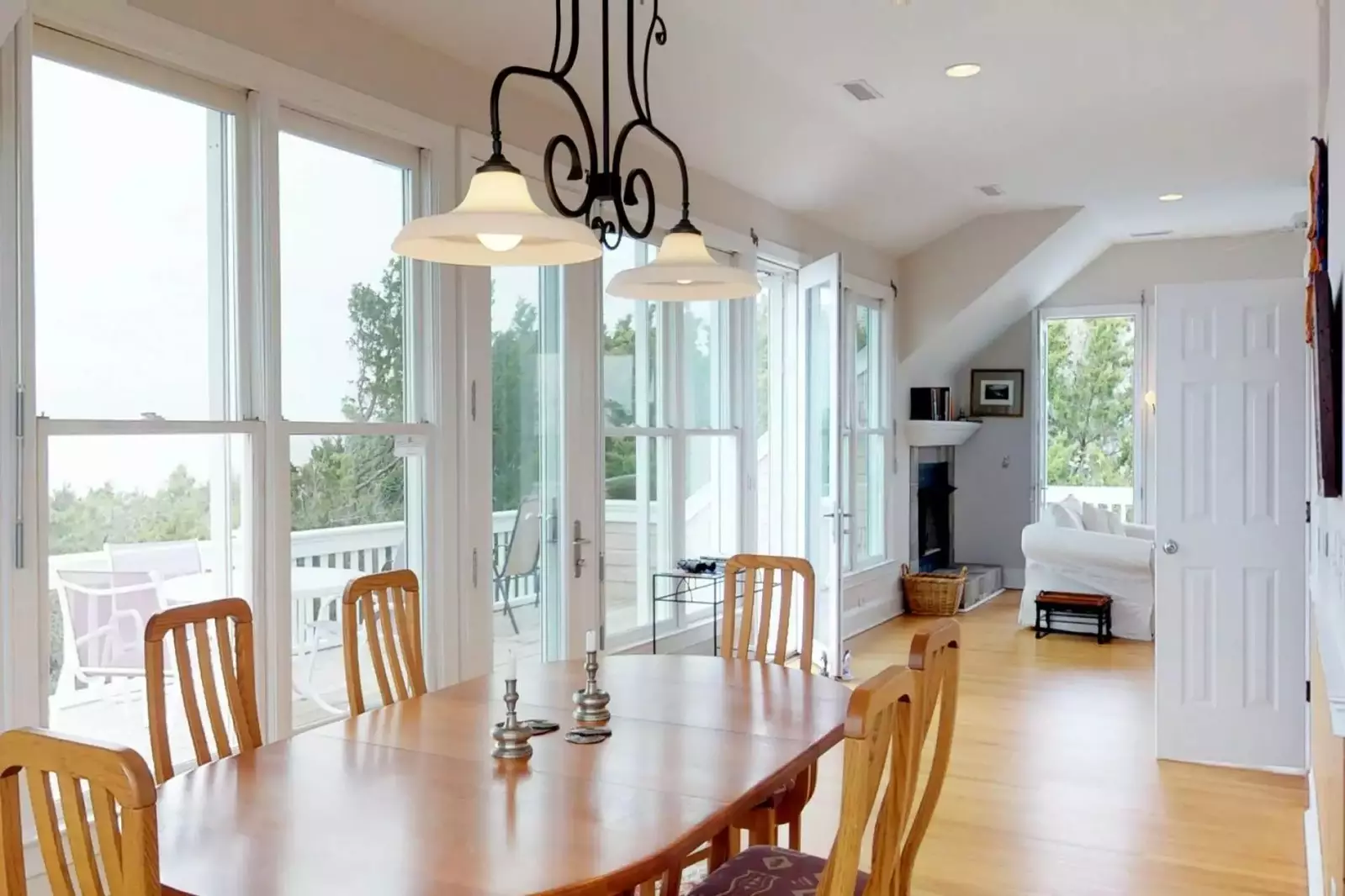 Large dining table with views
