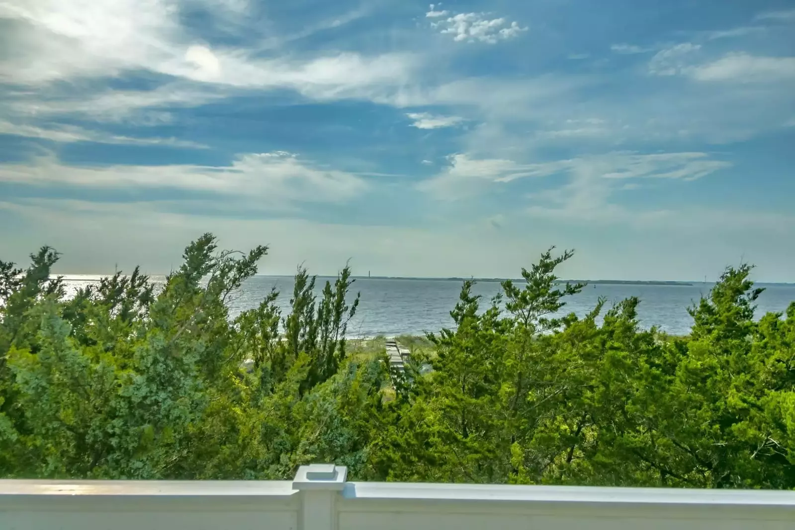 View of Bald Head Shoals and Oak Island from the Top Deck