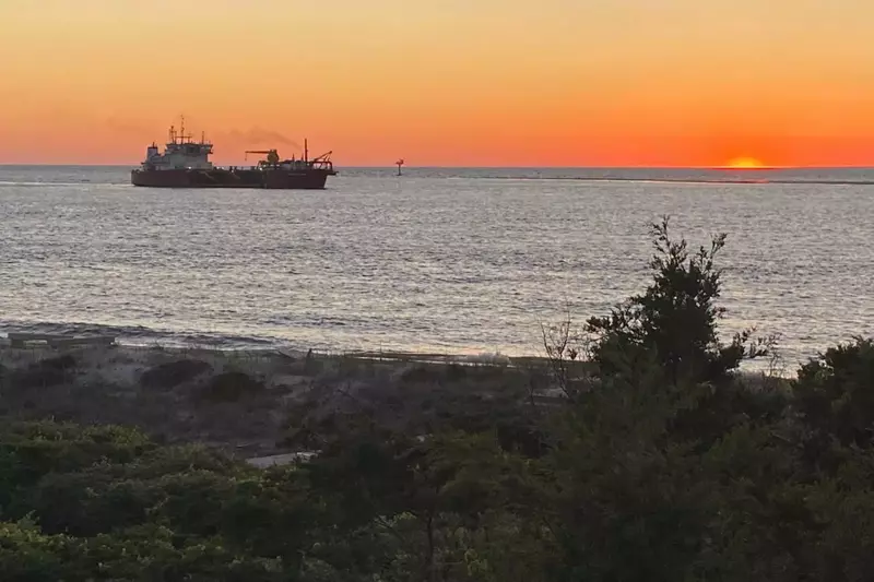 Beautiful sunset view from the top deck