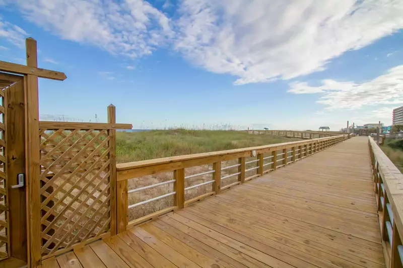 Access to the Carolina Beach Boardwalk is right outside the Cabana Del Mar Condos