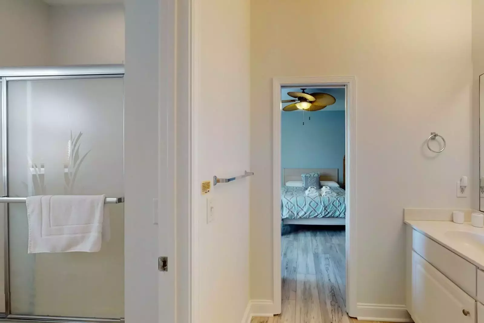 A Jack and Jill bathroom with tub is shared by the 2nd and 3rd bedroom.