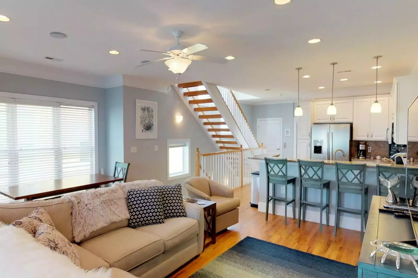 Plenty of space for your large group in the open floor plan