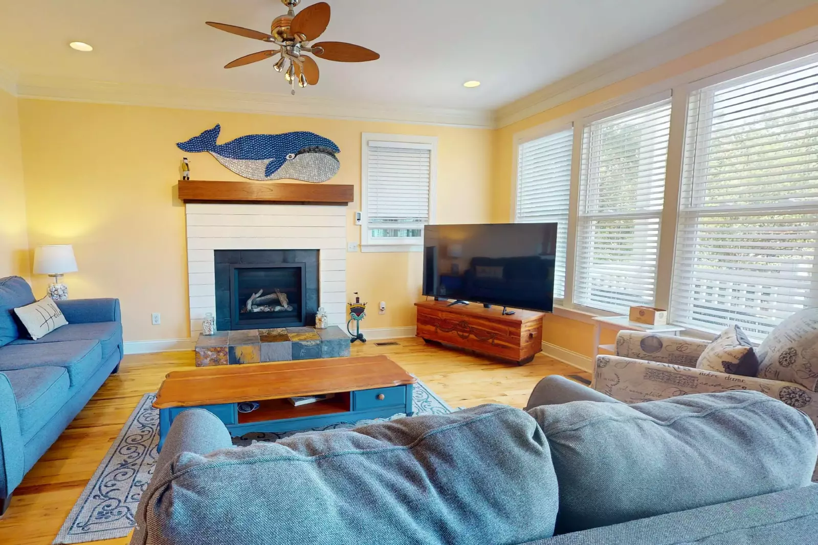 Relax and watch the big game in this spacious living space.