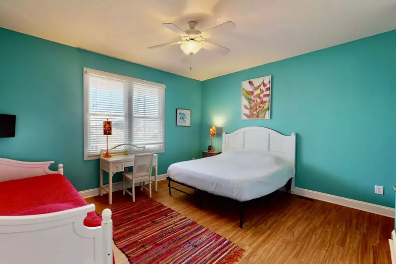 There is a queen and twin bed in the 2nd floor guest bedroom.