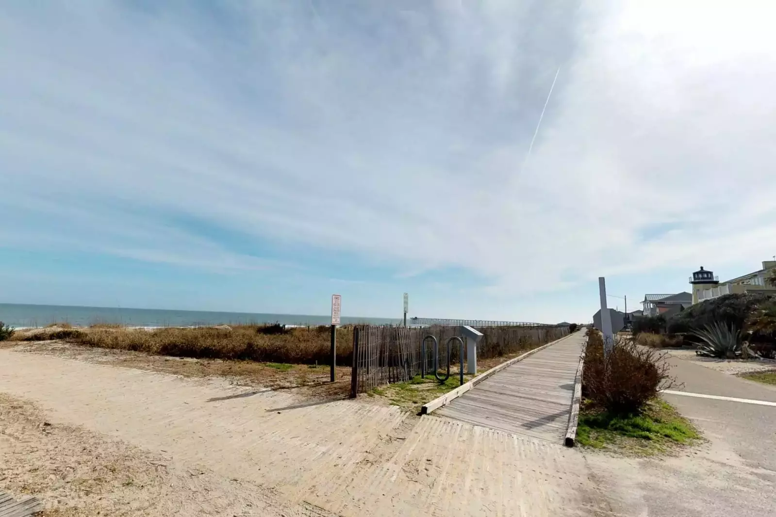 1 block away you have access to the Kure Beach Boardwalk.  Downtown Kure Beach is a few blocks away.