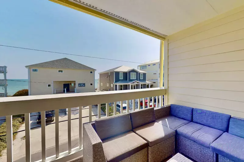 An ocean view and ample seating on the front deck