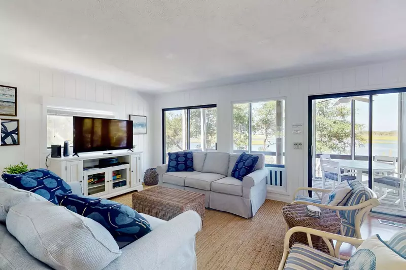 The main living space has tons of natural light and amazing views