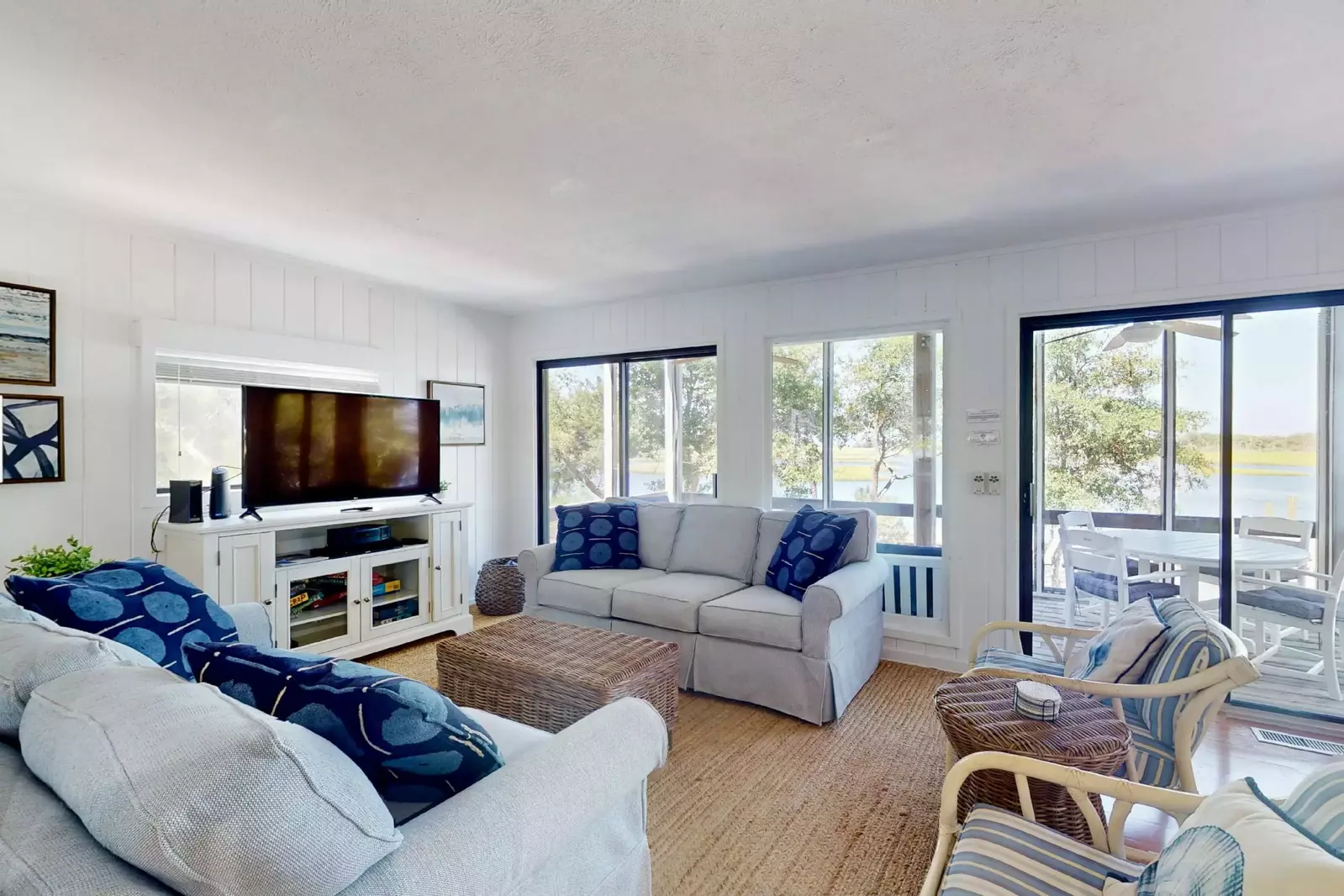 The main living space has tons of natural light and amazing views