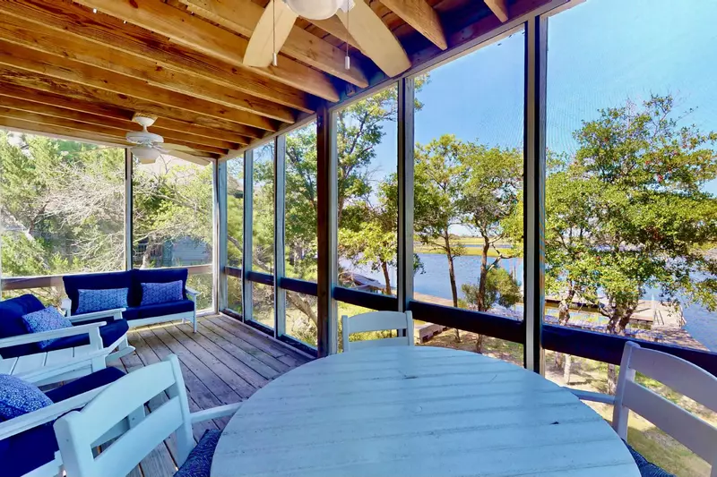Breakfast on the screened porch while watching the water? Sounds great!