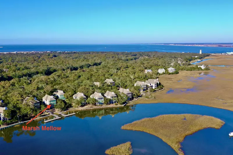 Situated on the marsh, Marsh Mellow is quiet with great views of Bald Head Creek.
