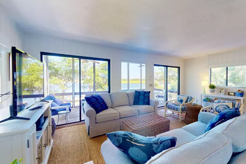 Plenty of seating on the porch or in the main living area