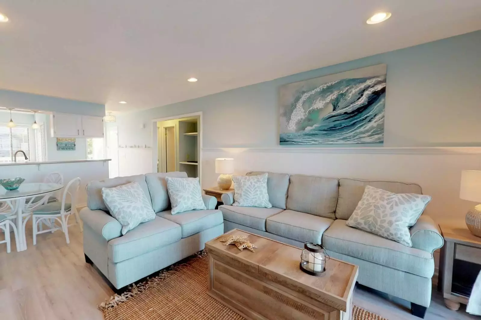 There is plenty of seating in the living room