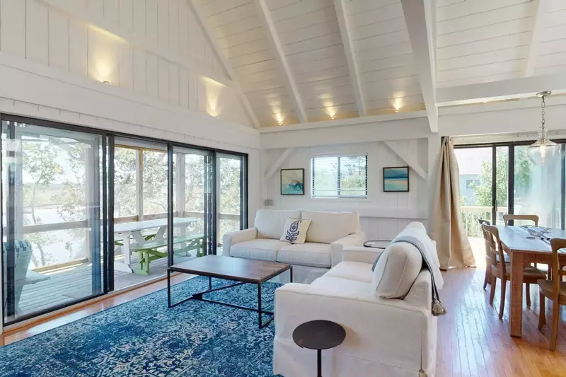 With the vaulted ceilings and open design, you will not feel cramped at A Golden Retreat