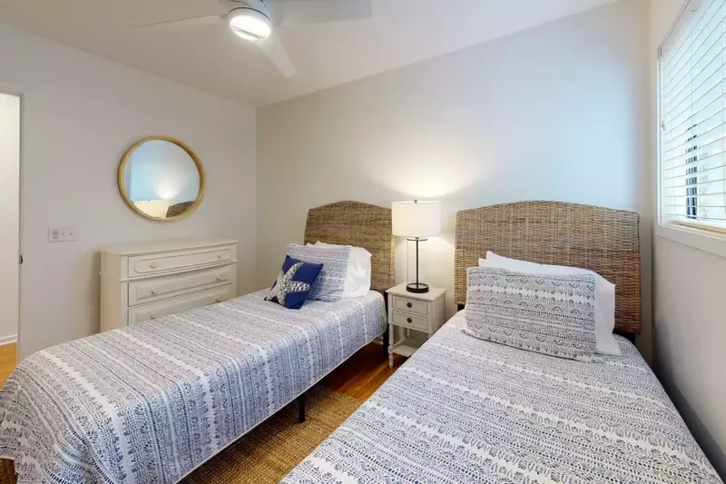 Twin beds are in bedroom #3 with access to hall full bathroom